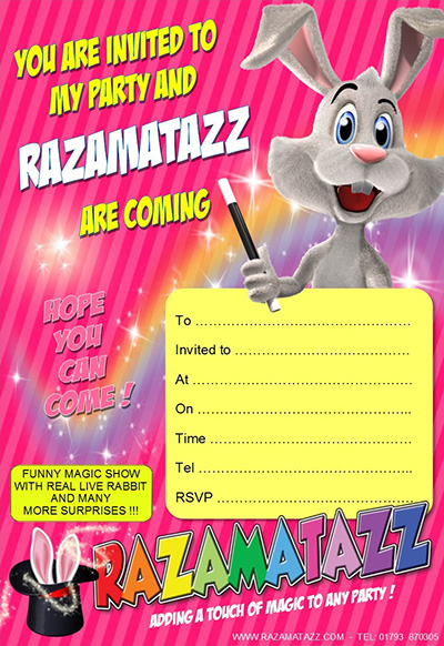 Razamatazz pink invitation